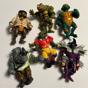 Vintage Teenage Mutant Ninja Turtles Action Figure Set of 6